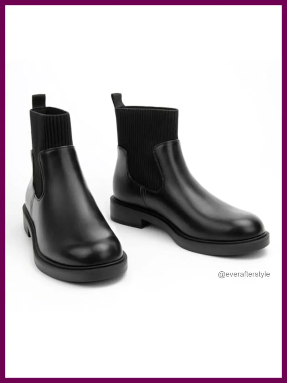 Chelsea Boots Low Heel Slip on Lug Sole Platform Booties Fashion Elastic Ankle